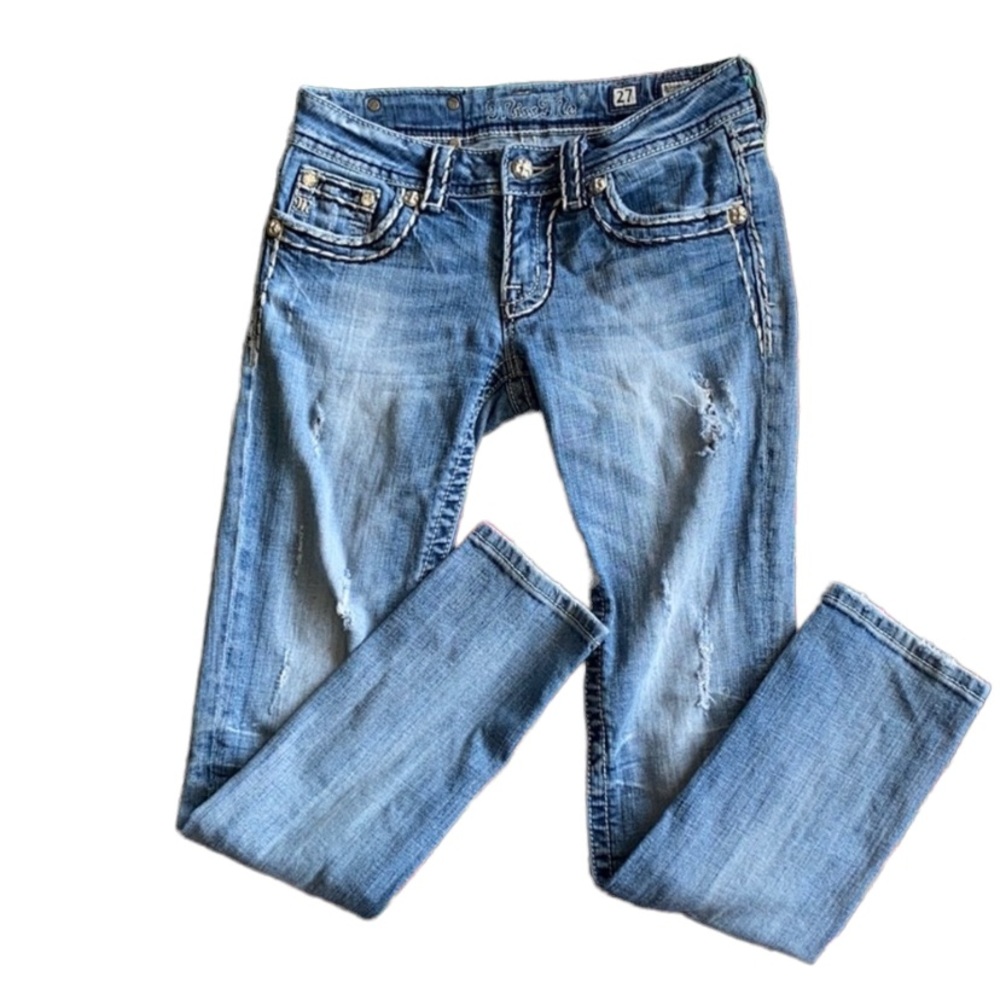 Miss Me Border Stitch Skinny Jeans 27